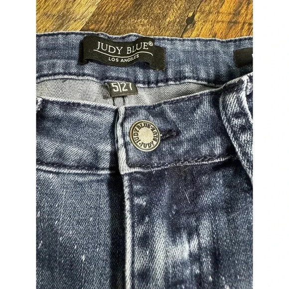 Judy Blue Skinny  Fit Jeans Womens 5 Blue Denim Pants Bleach Splatter Stretch - Picture 3 of 9
